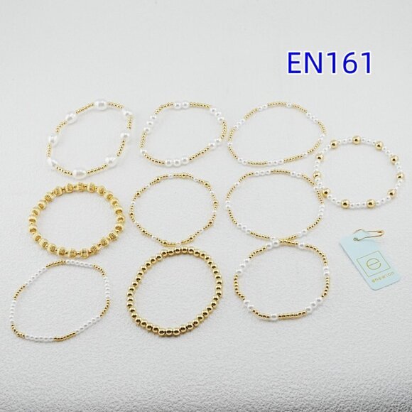 Enewton White Pearl Gold Beaded Bracelet Set - Picture 5 of 6
